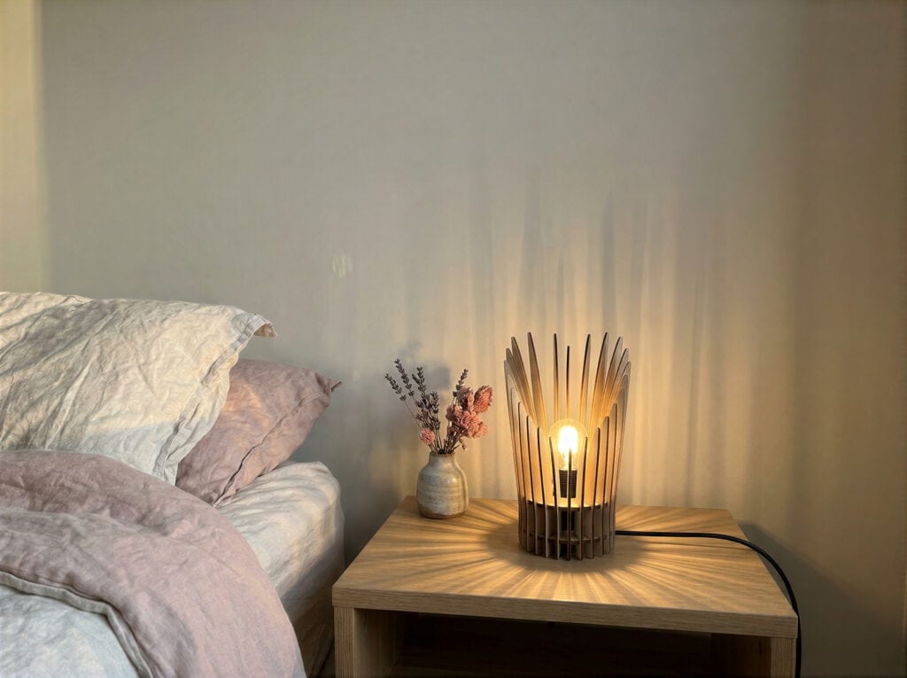 Lampe de chevet en bois made in france,, cadeau pour maman