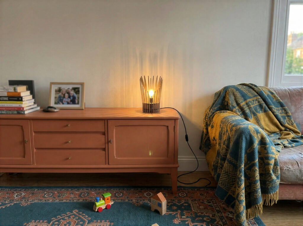 Lampe de chevet en bois made in france,, cadeau pour maman